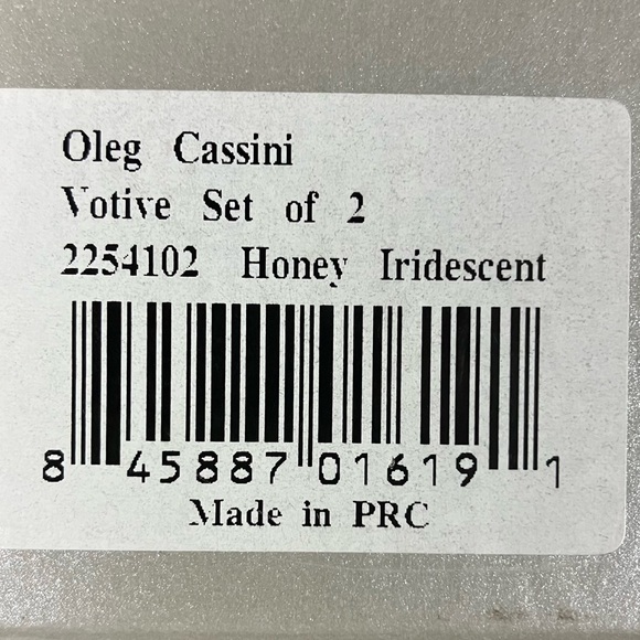 Vintage Oleg Cassini Amber Crystal Votives Set of 2 - Picture 7 of 7